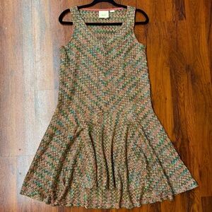 Anthropologie Maeve Chevron Knit Multicolor Dress Small